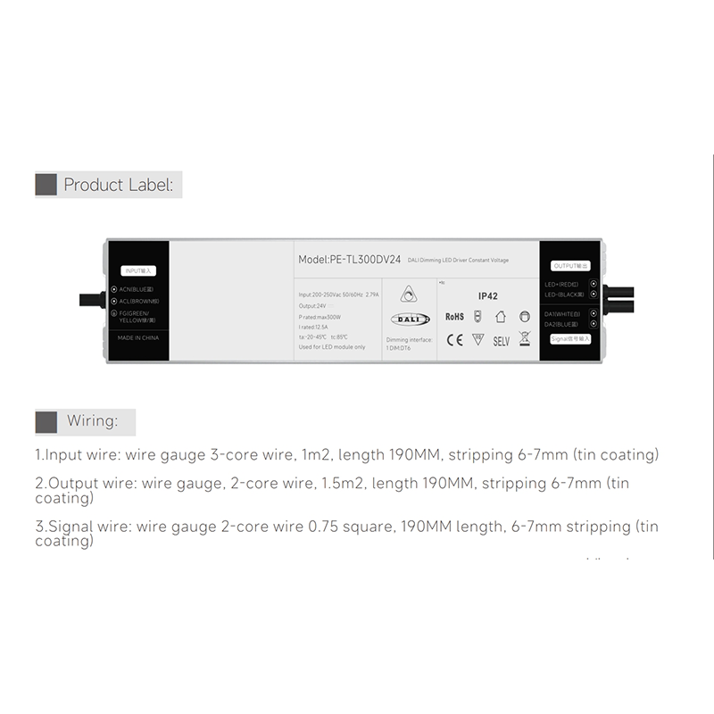 250 W pideva vooluga DALI hämardatav LED-draiver