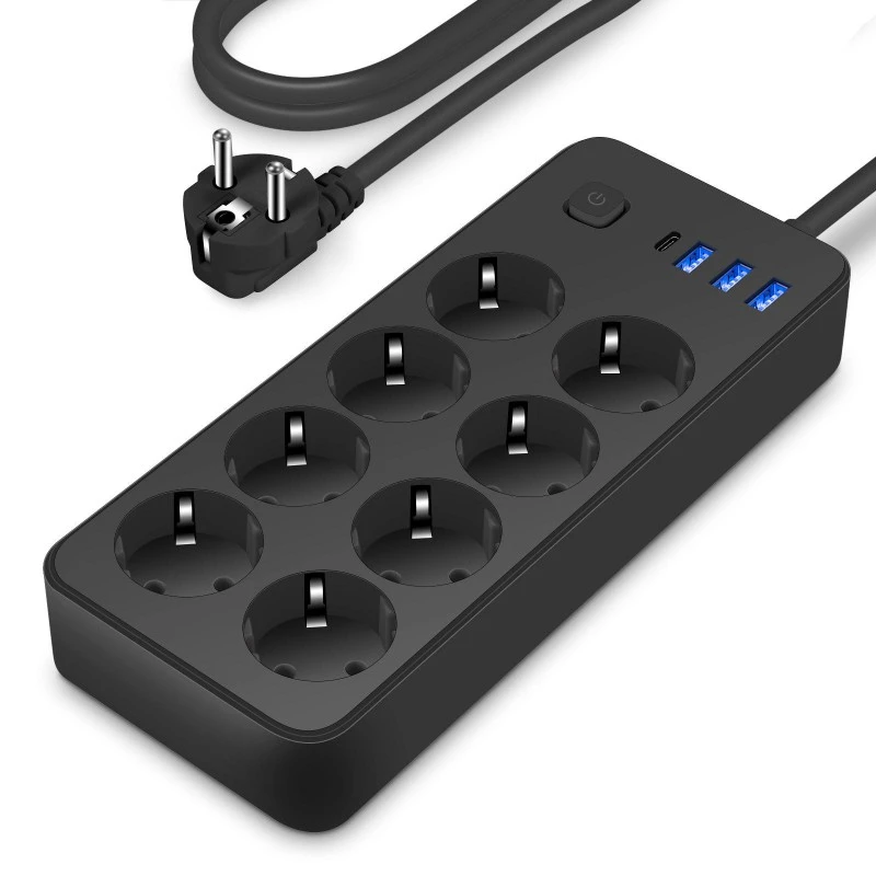 EL-i standardne vooluriba 8 vahelduvvoolu 4 USB-pordiga