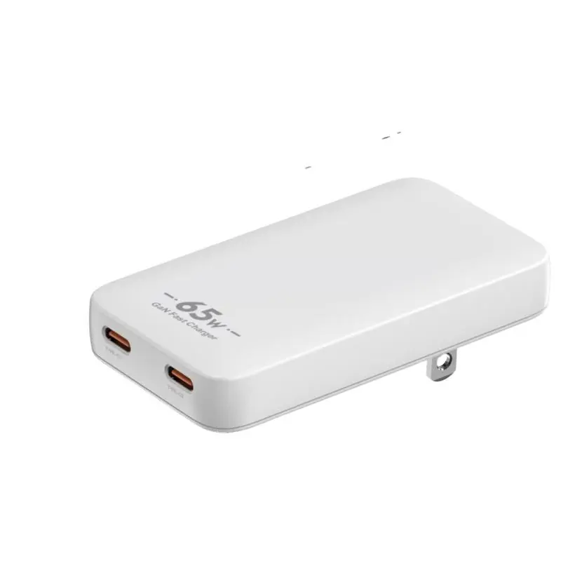 PD65W GaN USB-C üliõhuke seinalaadija kahe pordiga adapter